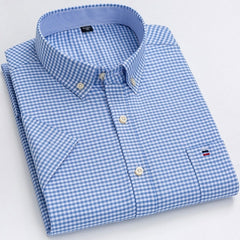 Short Sleeve Cotton Men's Shirts | Men's Short Sleeve Shirts Pocket -