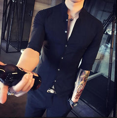 Men's Short Sleeve Collar Shirt | Men's Slim Short Sleeve Shirt |