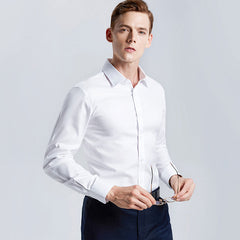 Men's White Shirt Long-sleeved Non-iron Business Professional Work