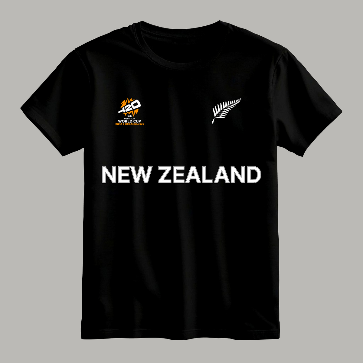 Cricket World Cup 2026 New Zealand Team Fan T-Shirt |  Male & Female Fan Jersey