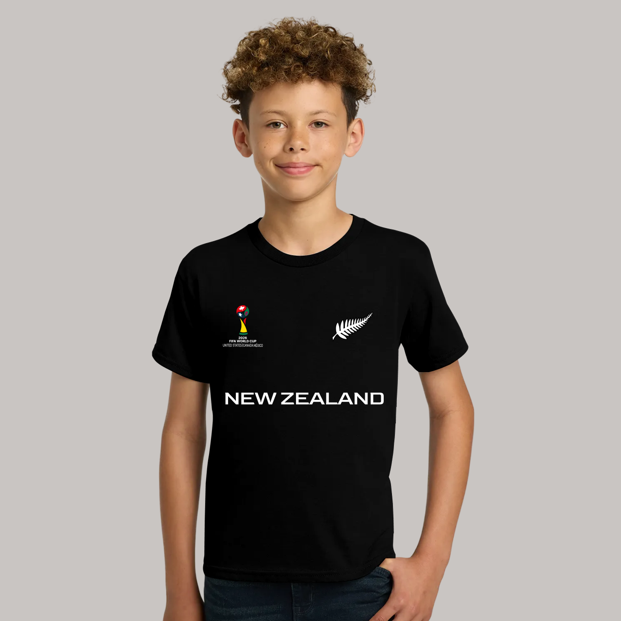 New Zealand Football Team Fan T-Shirt For Boys/Youth – 2026 Football World Cup TShirt