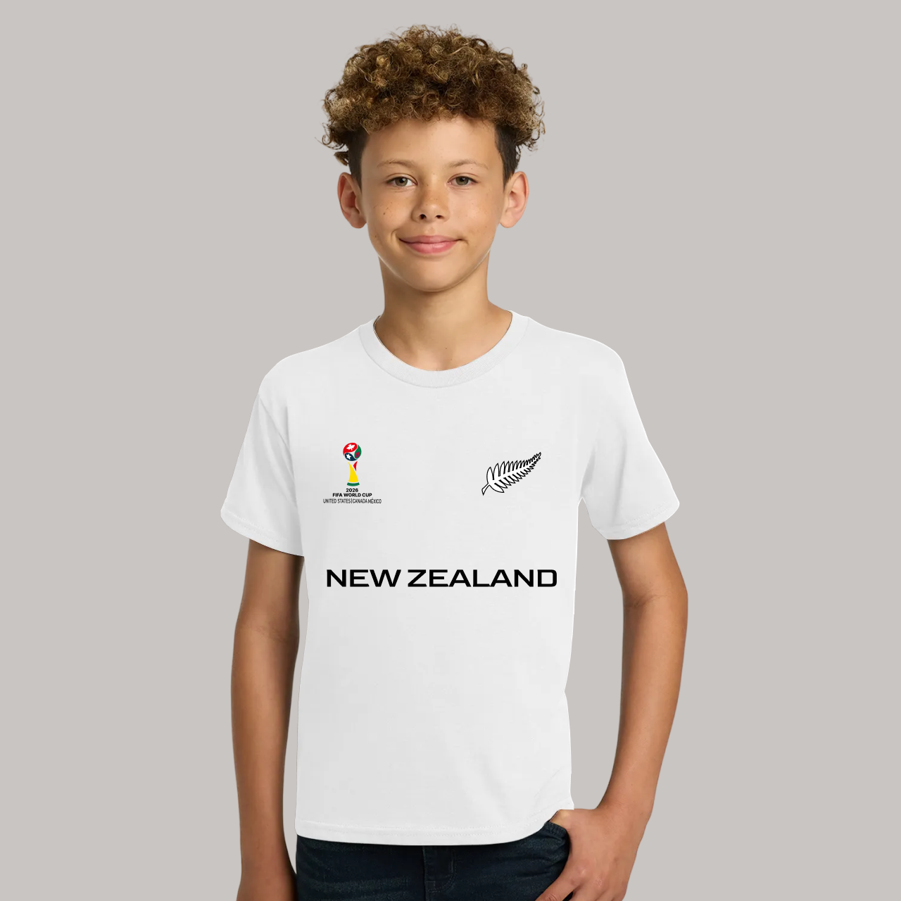 New Zealand Football Team Fan T-Shirt For Boys/Youth – 2026 Football World Cup TShirt
