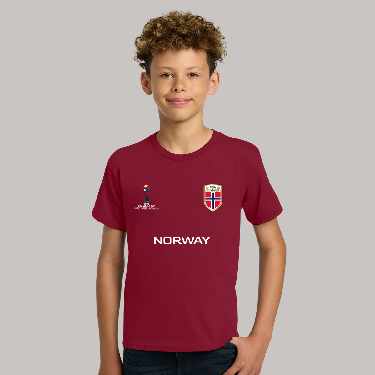 Norway Soccer Team Fan T-Shirt For Boys/Youth – 2026 Football World Cup TShirt
