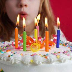 New 100PCS Unscented Taper Colorful Birthday Candles Smokeless For