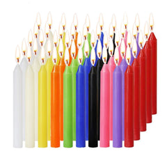 New 100PCS Unscented Taper Colorful Birthday Candles Smokeless For