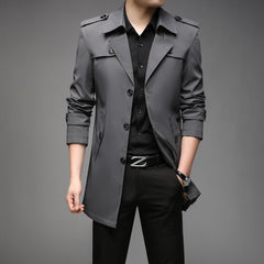 New Spring Men Trench Fashion England Style Long Trench Coats Mens