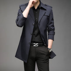 New Spring Men Trench Fashion England Style Long Trench Coats Mens