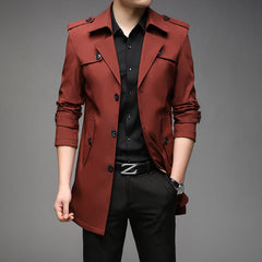 New Spring Men Trench Fashion England Style Long Trench Coats Mens