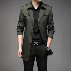 New Spring Men Trench Fashion England Style Long Trench Coats Mens