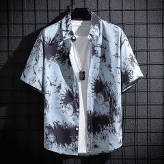 New Men's Short-sleeved Printed Shirt Men And Women Casual Beach