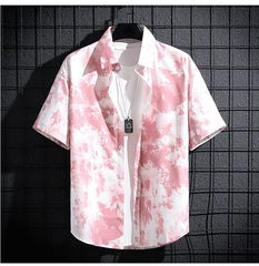 New Men's Short-sleeved Printed Shirt Men And Women Casual Beach