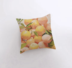 Peach Oranges | Gouache Painting | Food Pillow | Fruit | Citurs |