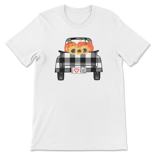 I Love Fall Plaid Truck Tee