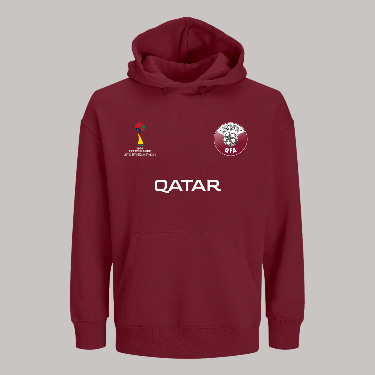 Qatar Soccer Team Fan Hoodie – 2026 World Cup Football Sweatshirt