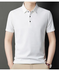 7 Colors Men's Short Sleeved Lapel Polo Shirt  Loose Fitting Men's