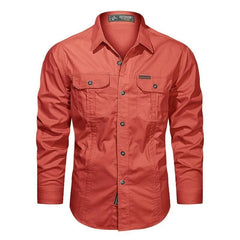 Fashion Men's Shirt Spring And Autumn Cotton Casual Shirt Lapel Long