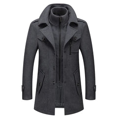 Men Cashmere Trench Coats Winter Jackets Overcoats Wool Blends High