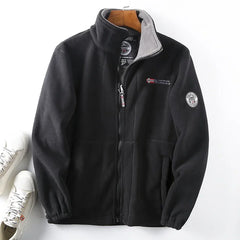 Winter Men's Fleece Jacket High-quality Thickened Warm Solid Color