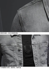 Autumn new washed classic men's denim jacket Street handsome trend