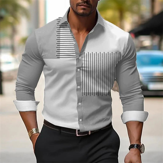 Men's shirt button up shirt casual shirt business casual 3D printed