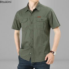 2024 Summer Men Oversized Shirts Casual Loose Breathable Fashion