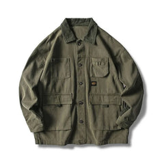 Japanese Streetwear Army Green Cargo Jacket Men Women Spring Clothing