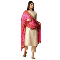 White Salwar Kameez Dupatta Stitched Palazzo Kurta Summer Women Kurtis