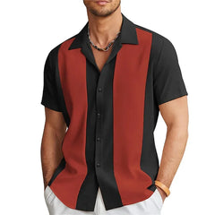 Fashion summer 2024 men's shirt bowling shirt button shirt casual