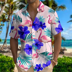 2023 Summer Animal Crane Men Hawaiian Shirt 3d Plant Shirt For Men