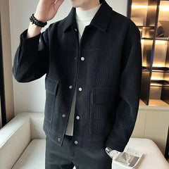 2024 New Spring and Autumn Fashion Simple Oversized Polo Pocket Long