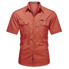 Men's Summer Short Sleeve Shirts Casual Work Cotton Slim Fit Shirt