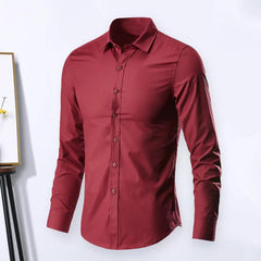 Shirt Button Slim Fit Dress-up Casual Lapel Men Spring Shirt   Men