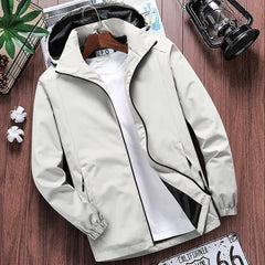 Men's Casual Hooded Bomber Jacket Spring Summer Hip Hop Windbreaker