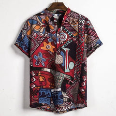 Vintage Shirt Men T-shirts Summer Clothing 3d Shirts Streetwear V Neck