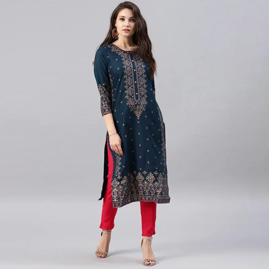 Kurtas for Women Spring Summer Women's Indian Dress Cotton Printed