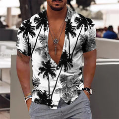 2024 Summer Hawaiian Men's Shirt Vacation Daily Slim-fit Top Gym