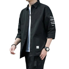 Japanese Style Casual Jacket Men Short-sleeved Shirt Men's Japanese