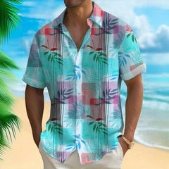 3d Beach Flower Print Hawaiian Shirts 2024 Men's Shirt Summer Daily