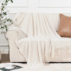 Decorative Fringe Throw Blanket