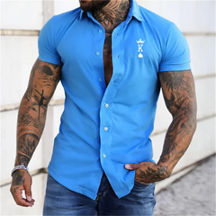 Men's Social Shirt Men's Short Sleeve T-shirt 2023 Fashion Poker K