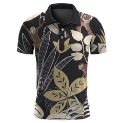 Hawaiian Plants Polo Shirt For Men Summer 3D Print Leaves Flower Short