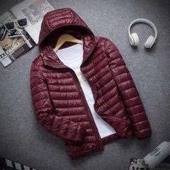 New Brand Autumn Winter Light Down Jacket Men's Fashion Hooded Short