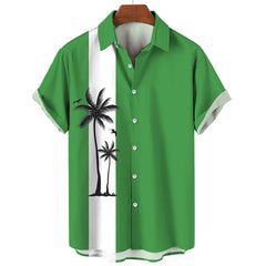 Coconut Tree Printed Hawaiian Shirt Simple Summer Style Beach Shirts