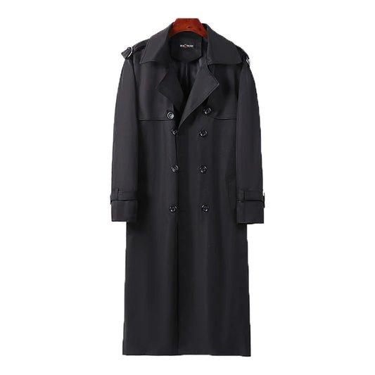 Men Trench British Style Coat Autumn Winter Windbreaker Super Long