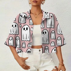 Loose And Breathable Women's Lapel Shirt High Quality Halloween Style