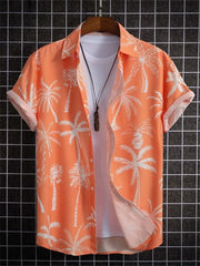 Summer Flower 3D Print Top Men's Summer Hawaii Beach Shirts Outdoor