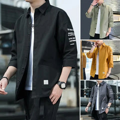 Japanese Style Casual Jacket Men Short-sleeved Shirt Men's Japanese