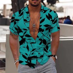 2024 Summer Hawaiian Men's Shirt Vacation Daily Slim-fit Top Gym