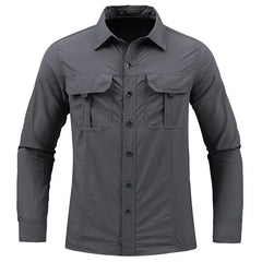 Men's Long Sleeve Camping Hiking Shirts For Quick Dry Sun Protection