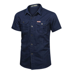 New Summer Men Multi-pockets Tooling Shirts Military Outdoor